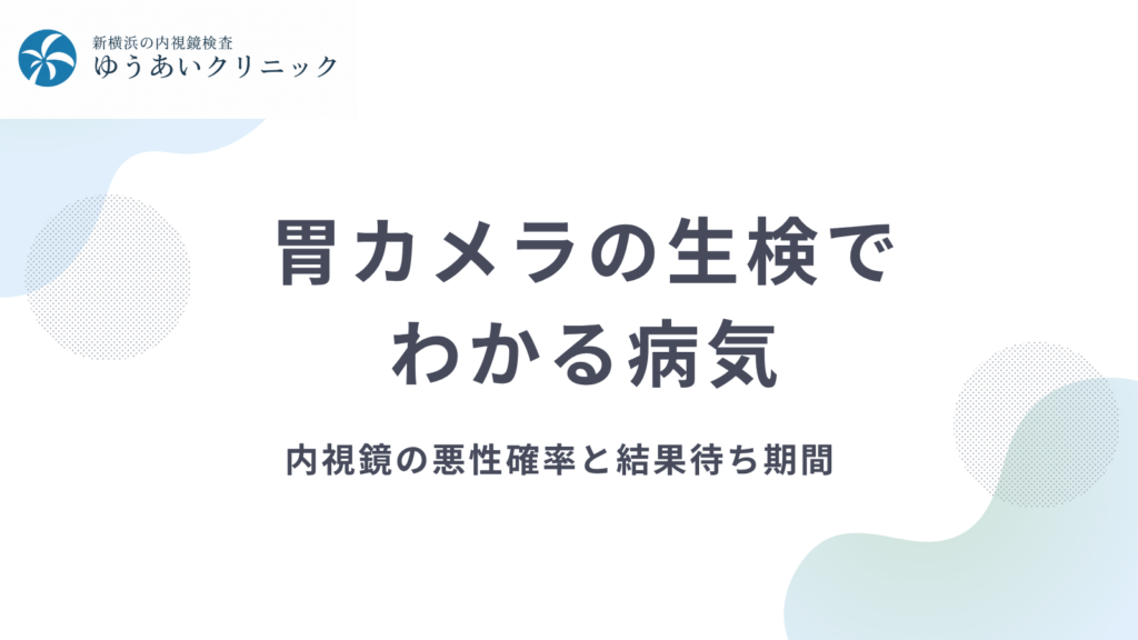 胃カメラの生検でわかる病気｜内視鏡の悪性確率と結果待ち期間